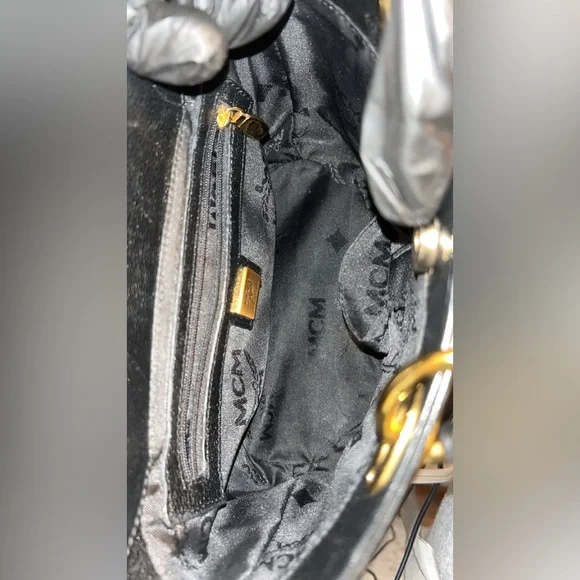 MCM Black Leather Mini Bucket Tote with Gold Hardware - Picture 7 of 11